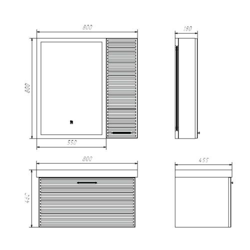 Тумба с раковиной Comforty Касабланка 00-00015382CF 80х50 подвесная цвет серый - фото 2