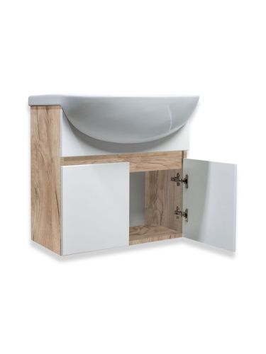 Тумба под раковину Runo ЛАДА 00-00001370 50х30 подвесная цвет коричневый - фото 3