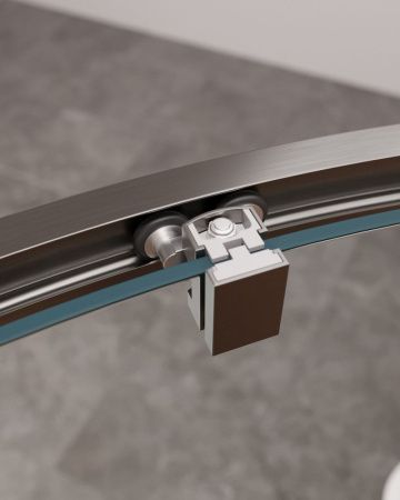 Душевой уголок Cezares MOLVENO MOLVENO-R-11-90+30-C-GM-IV 120х120 стекло прозрачное профиль оружейная сталь без поддона