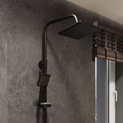 Верхний душ Bond Cube B02-9988 20х20 черный - фото 2