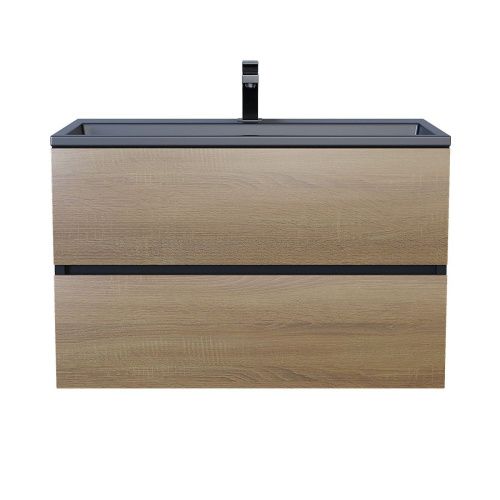 Тумба с раковиной Uperwood Barsa 298301043 80х50 цвет коричневый/черный - фото 4