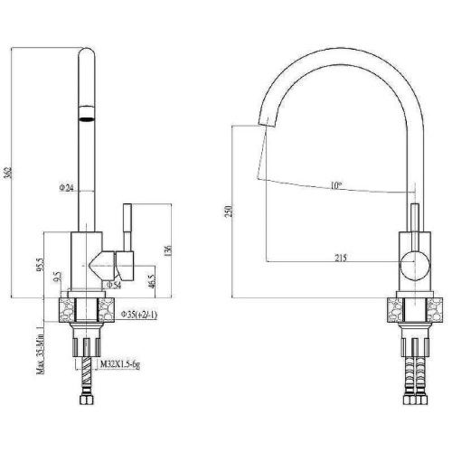Смеситель для кухни Haiba HB70304-3 на мойку нержавеющая сталь - фото 2