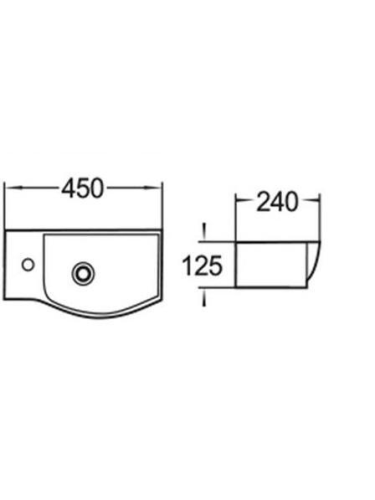 Раковина из сантехнического фаянса WeltWasser WW SK 10000008690 50х20 подвесная цвет белый 1 отверстие под смеситель - фото 3