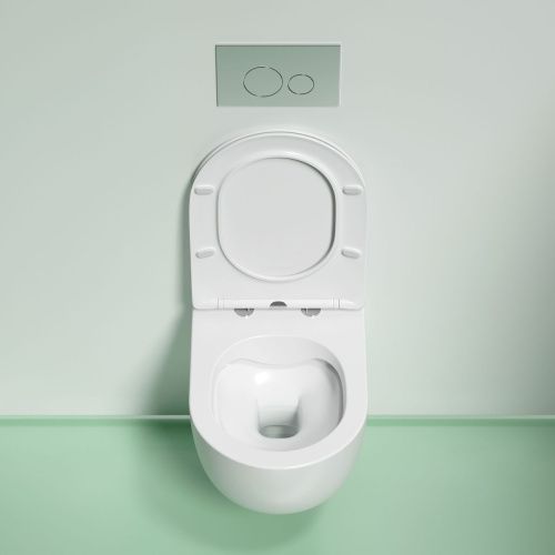 Унитаз подвесной Ceramica Nova MODENA CN6063MW белый с сиденьем микролифт безободковый душевой смыв - фото 4