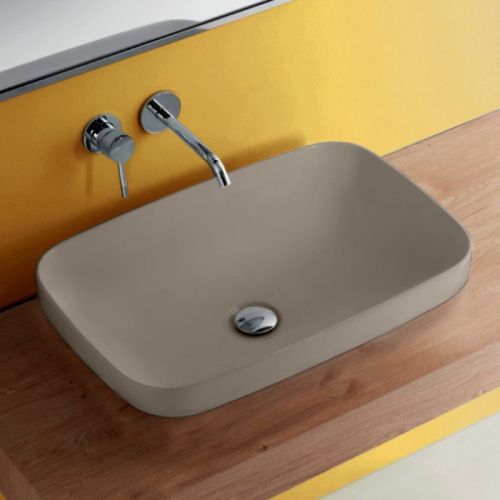 Раковина из сантехнического фарфора Kerasan Tribeca 514381 60х40 накладная цвет коричневый