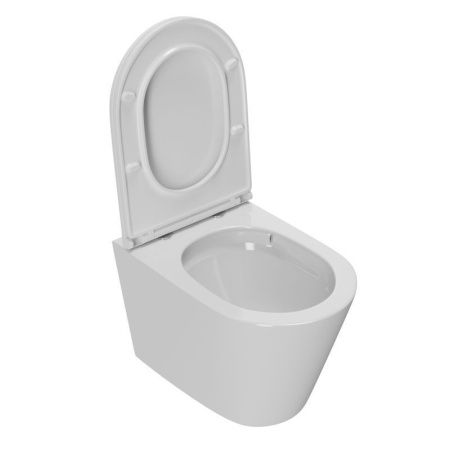 Унитаз подвесной Sintesi SIN-TS-SLR-182 белый безободковый с сиденьем микролифт душевой смыв