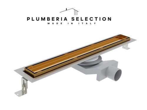 Душевой лоток Plumberia Selection PST IN-TILE PST60OR 60х5 золото - фото 4