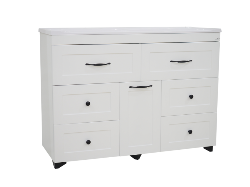 Тумба под раковину Misty Дуэт П-Ду011206я01-1 120х40 напольная цвет белый - фото 2