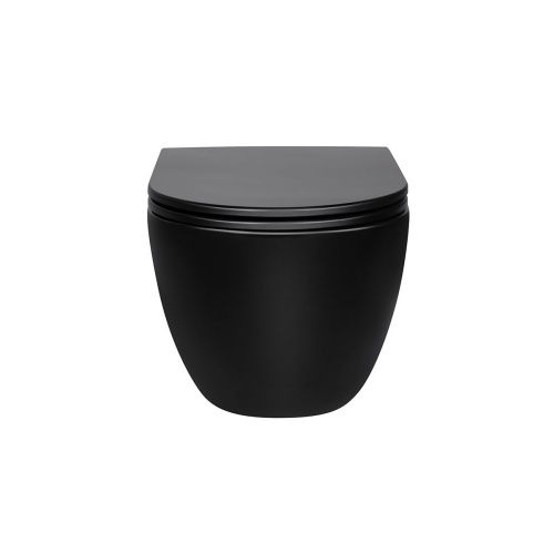 Унитаз подвесной Vincea Evo VT1-34MB черный с сиденьем микролифт безободковый душевой смыв - фото 3