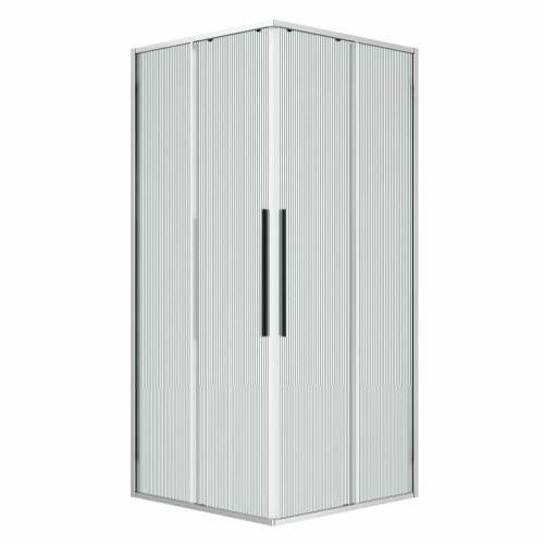 Душевой уголок Niagara Nova NG-4624-34 100х100 стекло рифленое профиль хром без поддона