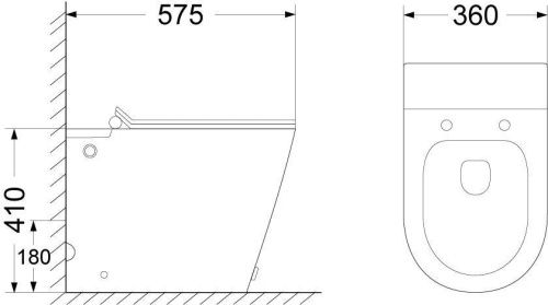 Унитаз приставной Cerutti SPA CT7267 белый с сиденьем микролифт безободковый импульсный смыв - фото 4