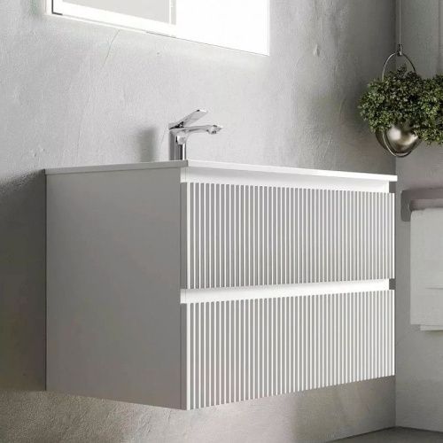 Тумба под раковину Sancos SNOB R SNR80W 80х40 подвесная цвет белый - фото 3