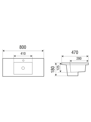 Раковина из сантехнического фаянса WeltWasser WW SK 10000004629 50 см встраиваемая цвет белый 1 отверстие под смеситель - фото 4