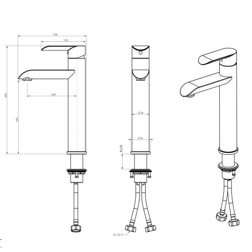 Смеситель Melana Paola Hi-tech 610602 на раковину - фото 2