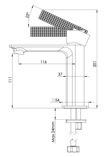 Смеситель Daniel Club ANC606NDP на раковину золото - фото 2