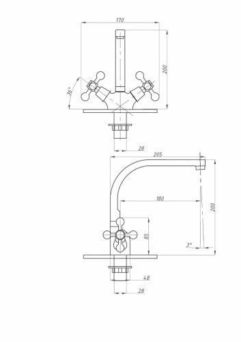 Смеситель для кухни FAUZT FZs-274-32 на мойку хром - фото 3