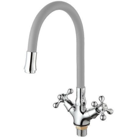 Смеситель для кухни D-Lin D153810-2 на мойку хром/серый