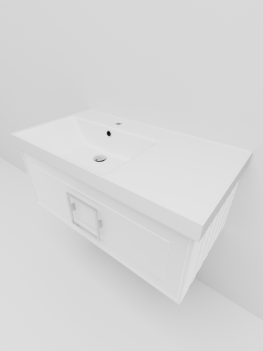Тумба с раковиной La Fenice CUBO NFNC-01-CUB-B-90-1-90L 90х50 подвесная цвет белый - фото 3