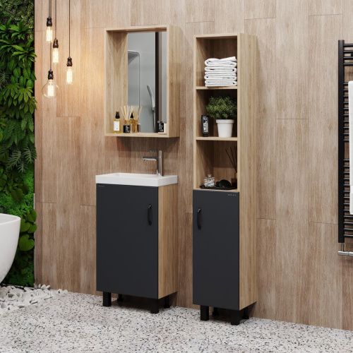 Тумба под раковину Onika Тимбер 104509 50х30 напольная цвет белый/бежевый - фото 5