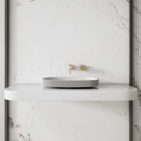 Раковина из искусственного камня Abber STEIN AS2601 60х40 накладная цвет белый без отверстий под смеситель