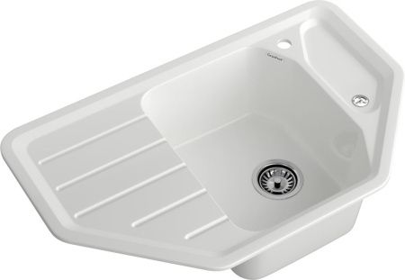 Кухонная мойка Granfest Corner C-800E иней 80х50 цвет белый поверхность матовая
