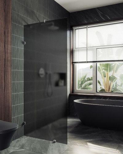 Душевая перегородка Maybah Glass MGD-271-4 80х195 стекло тонированное профиль хром - фото 2