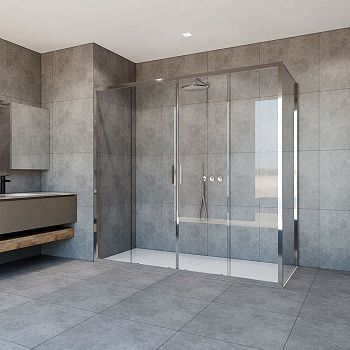 Душевой уголок Vincea Garda VSR-1G29017CL 170х90 стекло прозрачное профиль хром без поддона