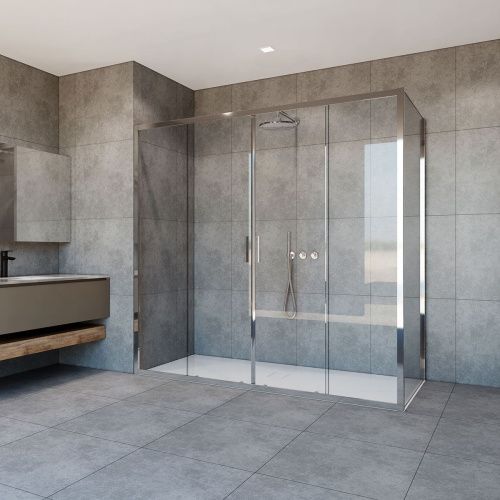 Душевой уголок Vincea Garda VSR-1G21020CL 200х100 стекло прозрачное профиль хром без поддона