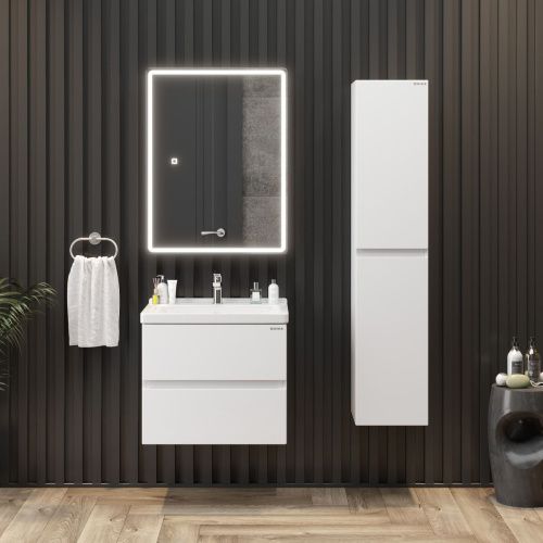 Тумба под раковину Onika Эвада 107061 70х40 подвесная цвет белый - фото 4