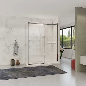 Душевой уголок Vincea Como Soft VSR-1CS1015CL 150х100 стекло прозрачное профиль хром без поддона