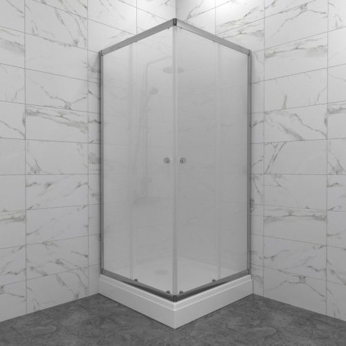 Душевой уголок Тритон Вента Щ0000067980 80х80 стекло матовое профиль хром с поддоном - фото 4