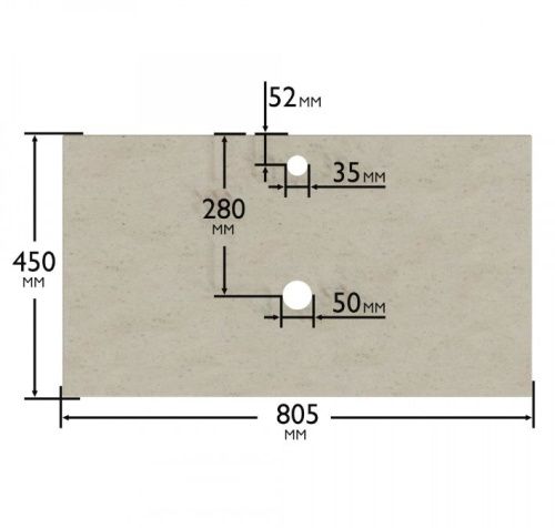Столешница СанТа 900150 80х50 подвесная цвет серый - фото 4