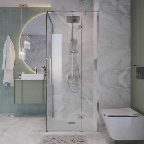 Душевой уголок Niagara Nova NG-6632-34 100х100 стекло прозрачное профиль хром без поддона - фото 4