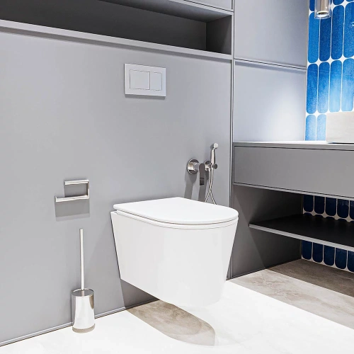 Унитаз подвесной Veconi Ruga VRU-52T белый с сиденьем микролифт безободковый смыв торнадо - фото 3