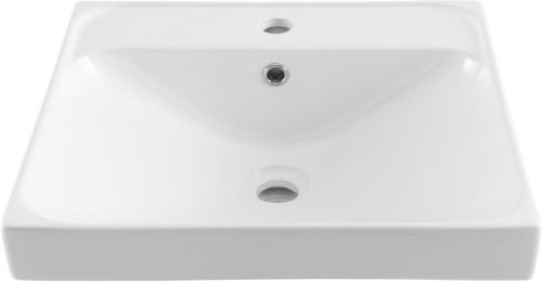 Раковина керамическая Aquanet Flash 00333265 50х50 полувстраиваемая цвет белый 1 отверстие под смеситель - фото 4