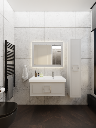 Тумба с раковиной La Fenice CUBO NFNC-01-CUB-C-90-3-90R 90х50 подвесная цвет бежевый - фото 4