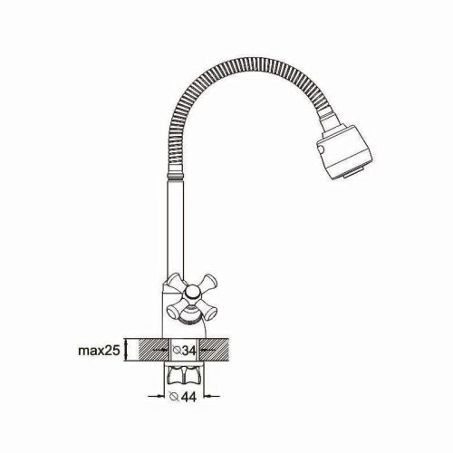Смеситель для кухни G.Lauf QTZ QTZ4-E827 на столешницу хром - фото 3