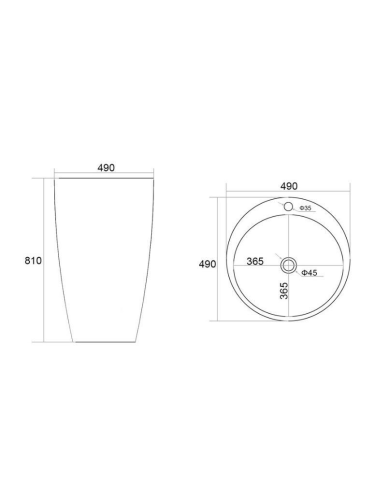 Раковина из сантехнического фаянса WeltWasser WW SK 10000008706 50 см напольная цвет белый 1 отверстие под смеситель - фото 3
