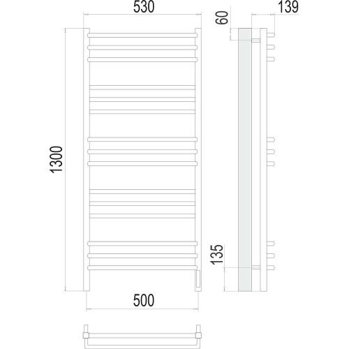 Полотенцесушитель электрический Terminus 4670078531483 55х130 хром - фото 3