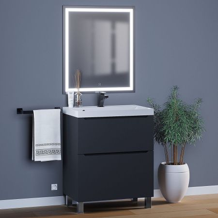 Тумба под раковину Uperwood Tanos 291120332 70х50 напольная цвет черный