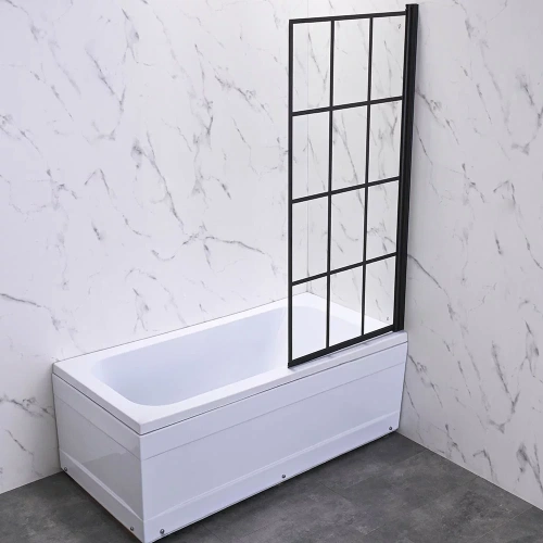 Душевая шторка на ванну Veconi Palau PL77R-80-01-C6 80х150 стекло прозрачное профиль хром ориентация правая