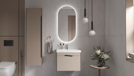 Тумба под раковину Velvex Krona 361 серый камень 60х40 подвесная цвет серый