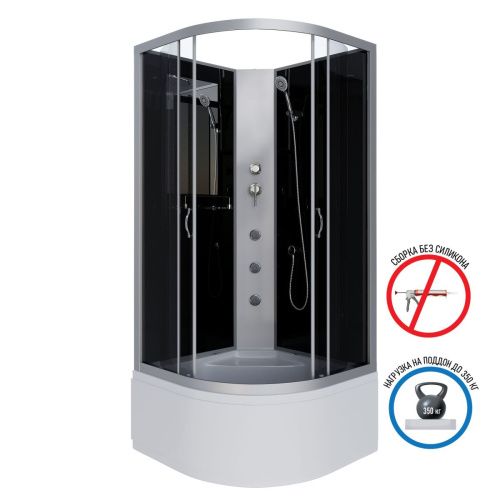 Душевая кабина Niagara Classic 25091434BKG 100х100 четверть круга без крыши ориентация универсальная - фото 2