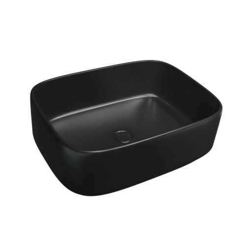 Раковина из сантехнического фаянса CHARUS TORRE BIANCA 700-052B 40х30 накладная цвет черный без отверстий под смеситель