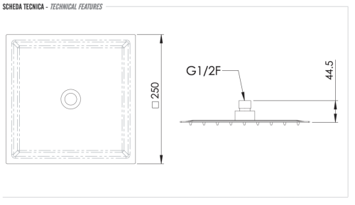 Верхний душ Remer 357UFS25X 25х25 хром - фото 2
