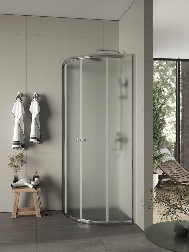 Душевой уголок Agger A01-080MCR/G 80х80 стекло матовое профиль хром без поддона - фото 3