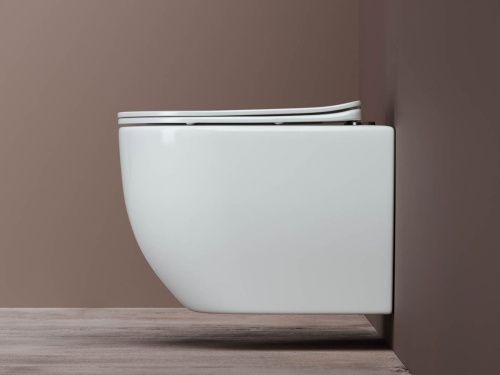 Унитаз подвесной Ceramica Nova MIA CN1805 белый с сиденьем микролифт безободковый душевой смыв - фото 4