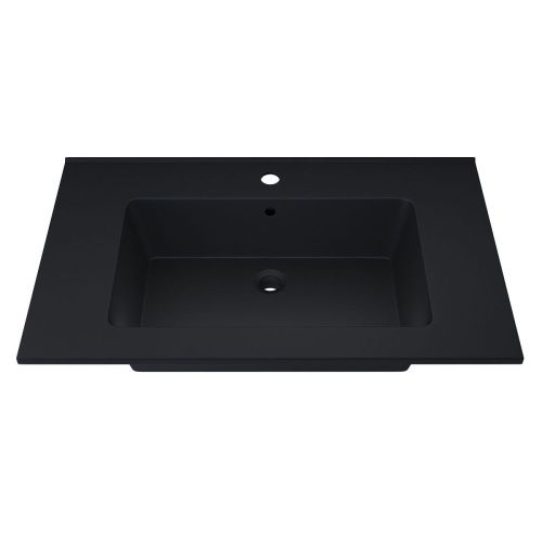 Раковина из искусственного камня Uperwood Parma Quartz 291003004 80х50 полувстраиваемая цвет черный - фото 4