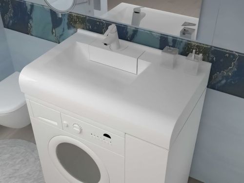 Раковина мебельная из искусственного камня Marko Корса 80 5234800 80х50 подвесная цвет белый - фото 5