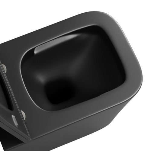 Унитаз подвесной Grossman Торнадо GR-4441BMSQ черный с сиденьем микролифт безободковый смыв торнадо - фото 4